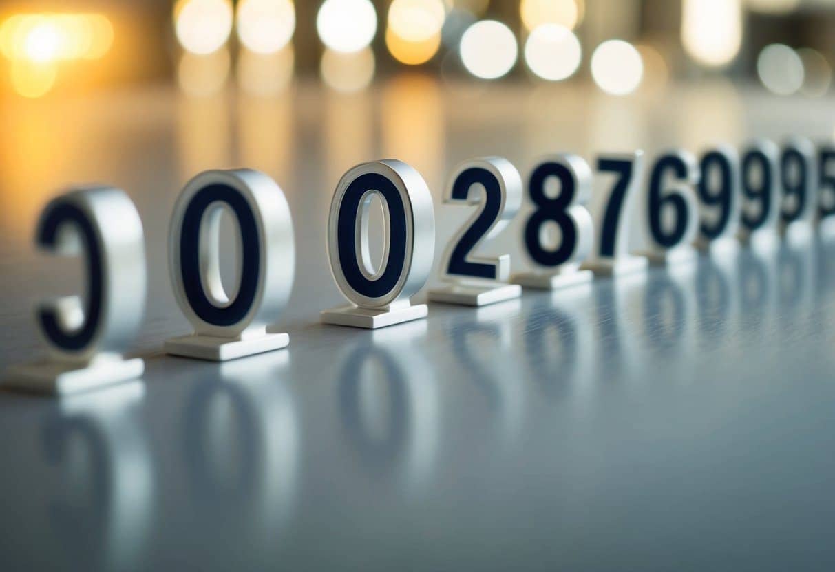 Uma longa linha de números de 0 a 100, com os zeros se destacando proeminentemente